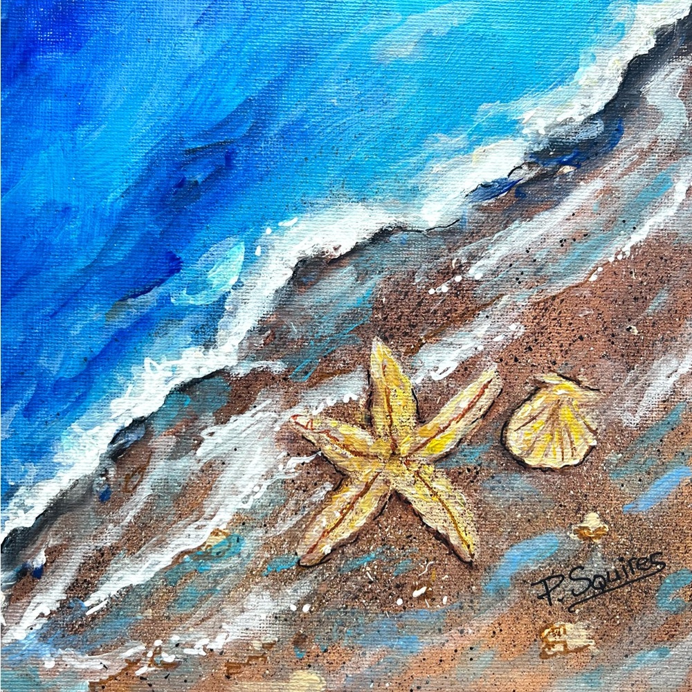 Coastal Beach Scene Canvas Art